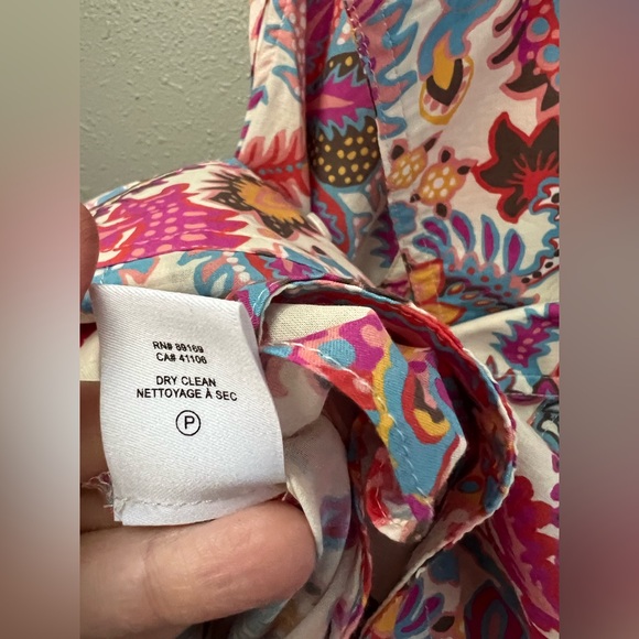 New DEREK LAM 10 CROSBY Paisley Mini Shirtdress In Coral Multi Size 2 - Picture 12 of 14